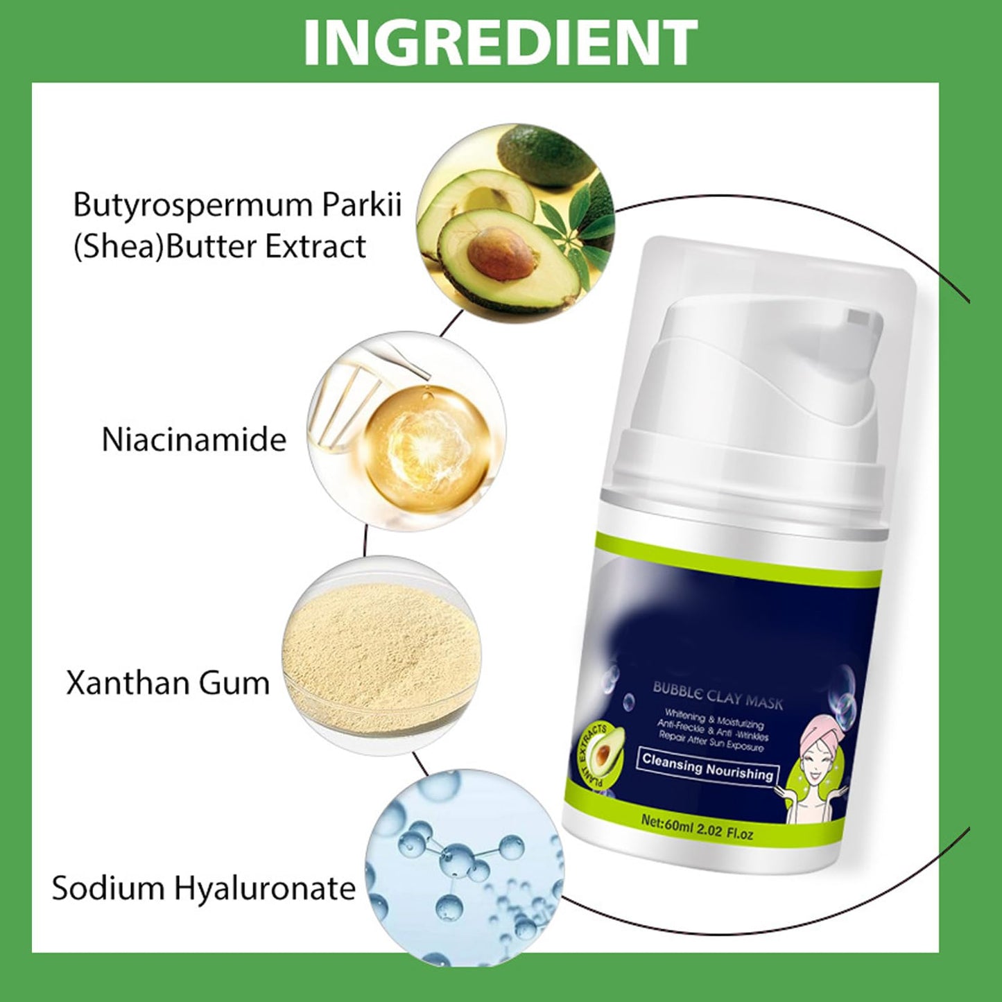 Avocado Bubble Cleansing Exfoliating & Pores Cleaning Facial Mask