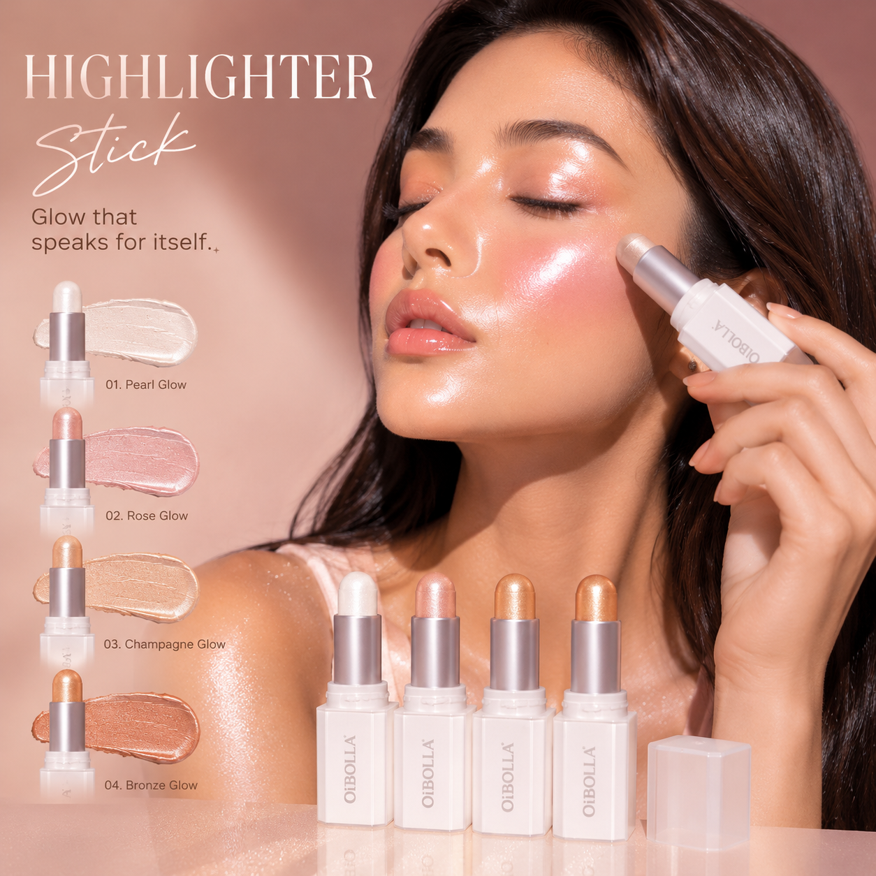 Buttery Glossy Dewy Glow Cream Highlighter Stick
